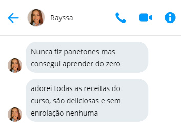 Depoimento de aluna do curso Fábrica de Panetones