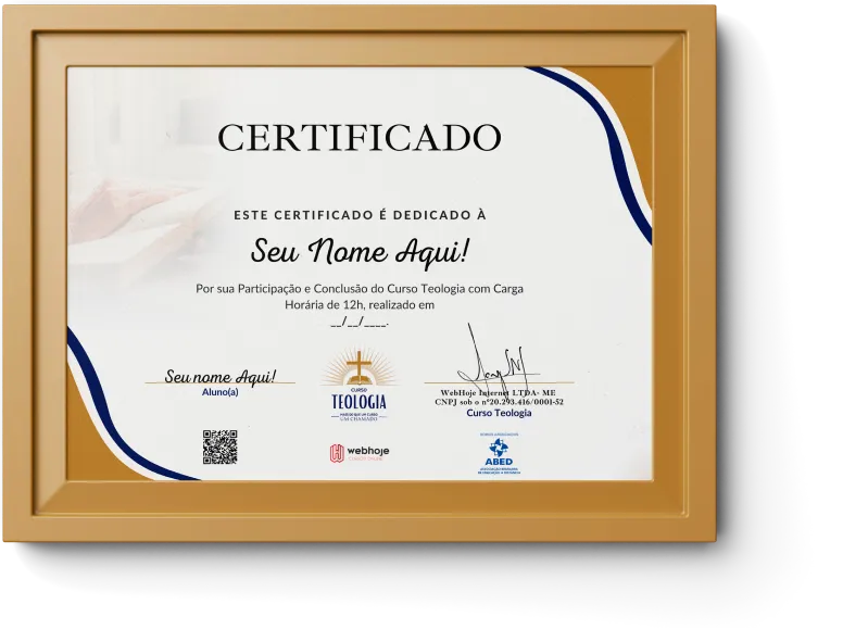 Certificado do Curso de Teologia