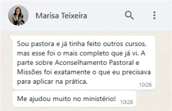 Depoimento de aluno