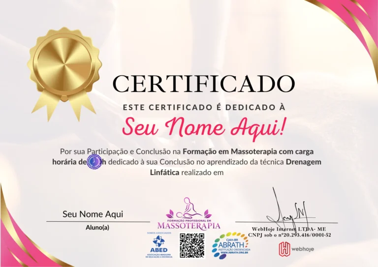 Certificado Massoterapia