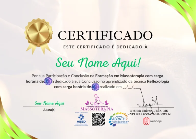 Certificado Massoterapia
