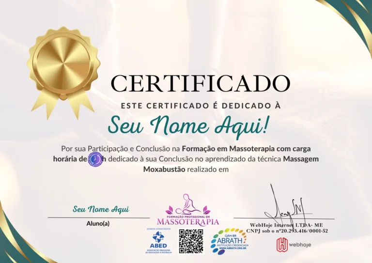 Certificado Massoterapia