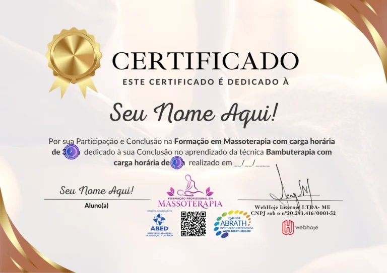 Certificado Massoterapia