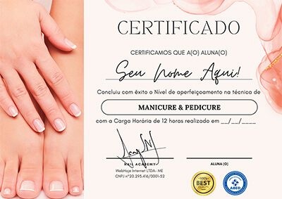 Certificado do curso Nail Academy