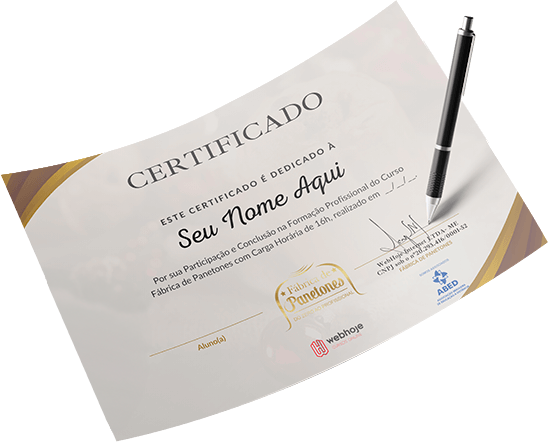 Certificado do curso Fábrica de Panetones